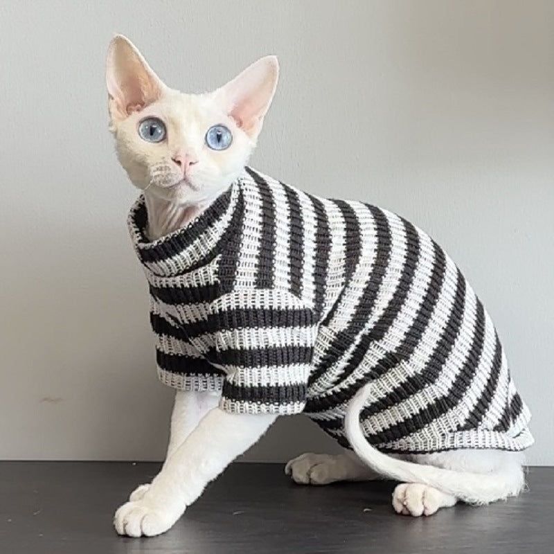 SOCKPET Striped Knit Sweater for Hairless & Sphynx Cats product photo