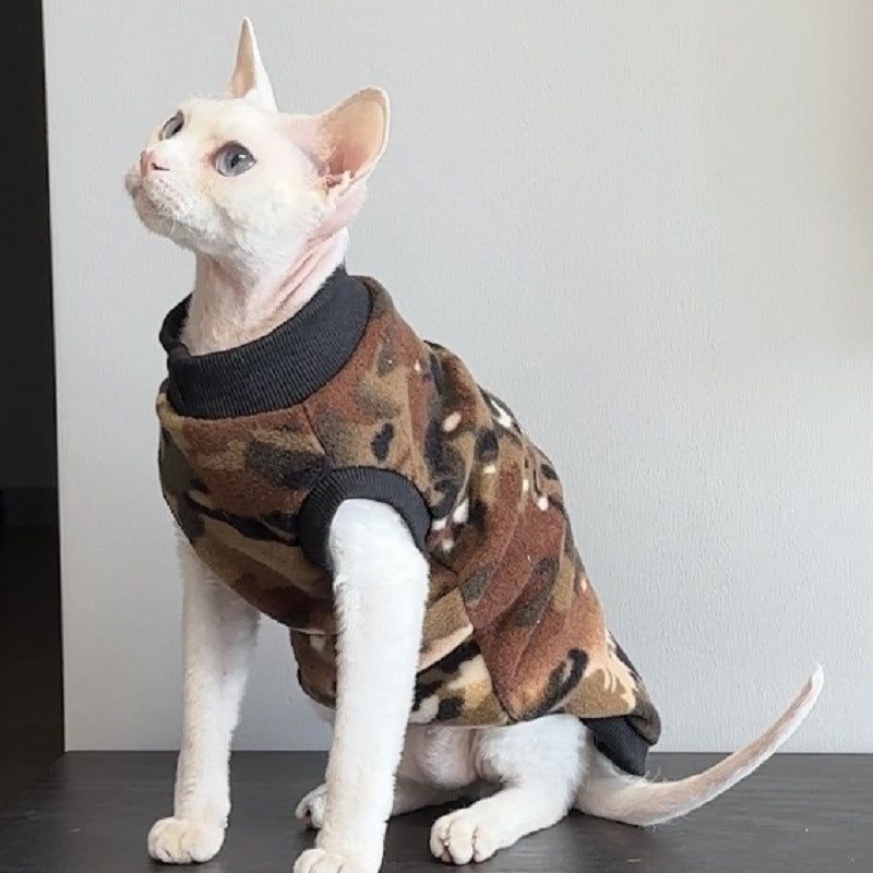 SOCKPET Sphynx Winter Camouflage Fleece Vest product photo