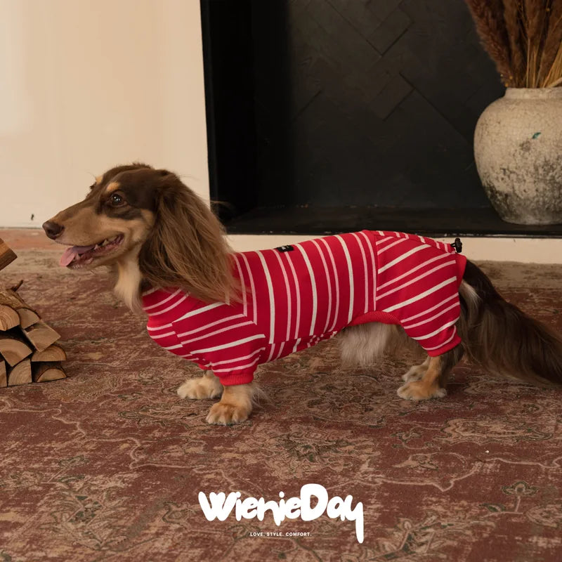 WienieDay Striped Dachshund Onesie — detail view 6