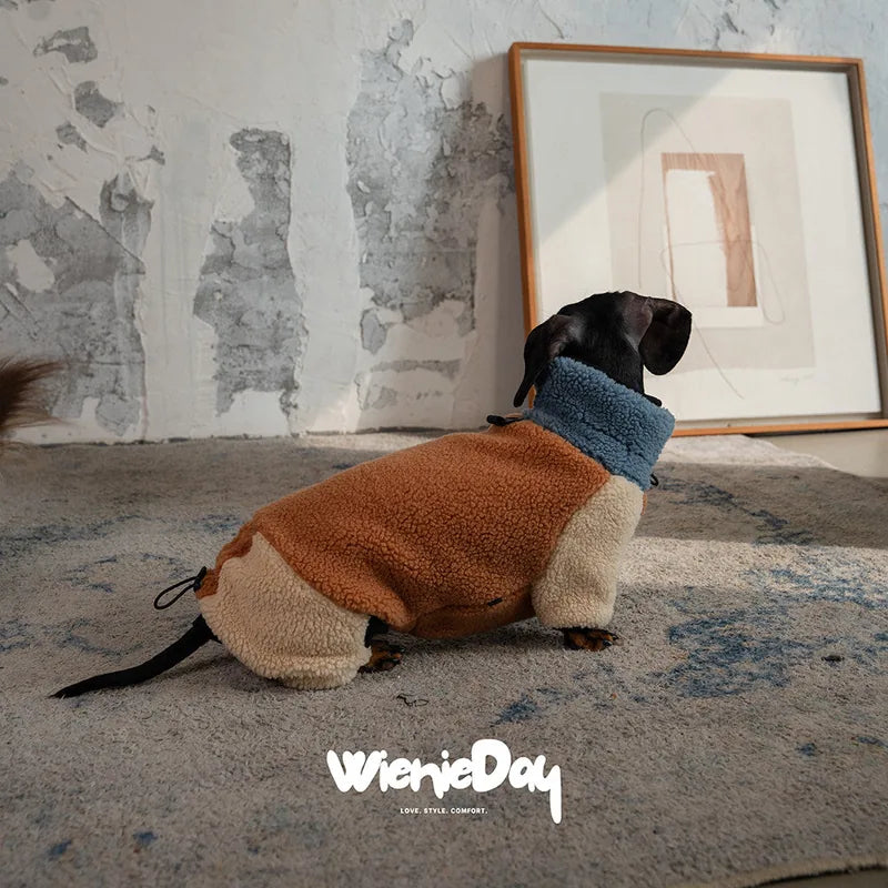 Colorblock Fleece Dachshund Onesie — product view 5