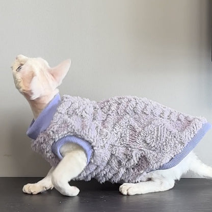 Sphinx Pet Jacquard Cotton Velvet Hairless Cat Two Feet Apparel Warm Soft Comfortable Hairless Cat Clothes