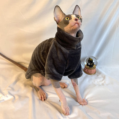 Hairless Cat Clothes Autumn and Winter Thickened Sphinx Cat Clothes Wholesale German Mink Velvet Warm Bottoming Comfortable