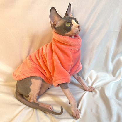 Hairless Cat Clothes Autumn and Winter Thickened Sphinx Cat Clothes Wholesale German Mink Velvet Warm Bottoming Comfortable