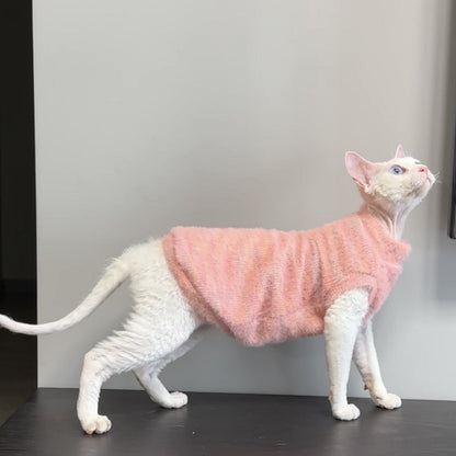 Short-Legged Cat Sphinx Hairless Cat Clothes German Pet Cat Autumn and Winter Homewear Soft Warm