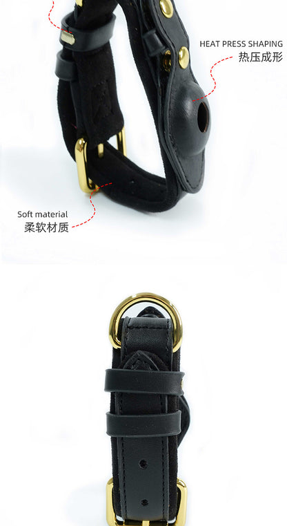 Pet Dog Exclusive AirTag Leather Protective Case Collar Apple Tracker Positioning Anti-Lost Neck Ring
