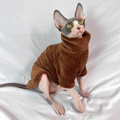 Hairless Cat Clothes Autumn and Winter Thickened Sphinx Cat Clothes Wholesale German Mink Velvet Warm Bottoming Comfortable