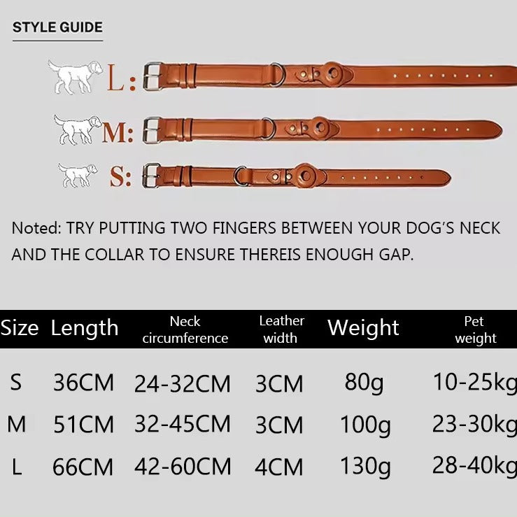 Pet Dog Exclusive AirTag Leather Protective Case Collar Apple Tracker Positioning Anti-Lost Neck Ring