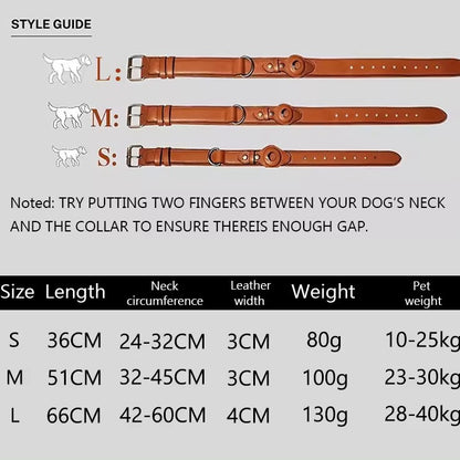 Pet Dog Exclusive AirTag Leather Protective Case Collar Apple Tracker Positioning Anti-Lost Neck Ring