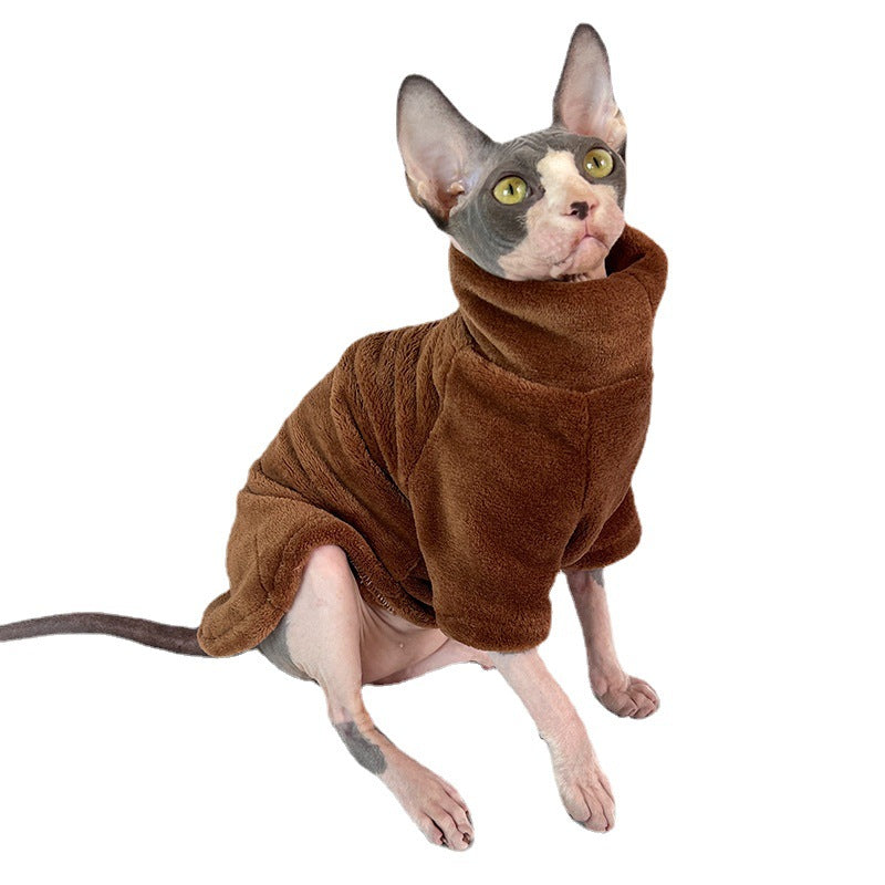 Hairless Cat Clothes Autumn and Winter Thickened Sphinx Cat Clothes Wholesale German Mink Velvet Warm Bottoming Comfortable