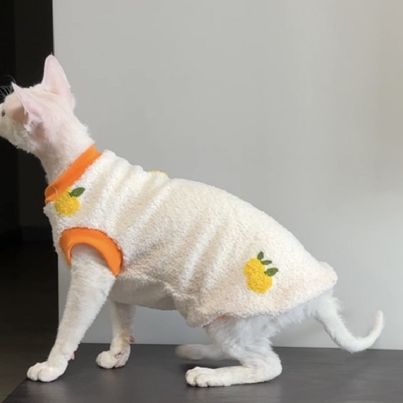 Sphinx Winter Plush Vest with Fruit Patterns