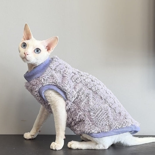 Sphinx Pet Jacquard Cotton Velvet Hairless Cat Two Feet Apparel Warm Soft Comfortable Hairless Cat Clothes