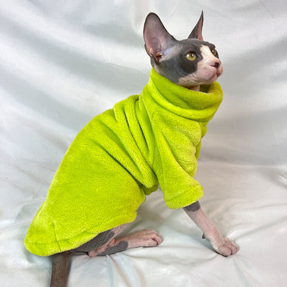 Hairless Cat Clothes Autumn and Winter Thickened Sphinx Cat Clothes Wholesale German Mink Velvet Warm Bottoming Comfortable