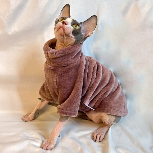 Hairless Cat Clothes Autumn and Winter Thickened Sphinx Cat Clothes Wholesale German Mink Velvet Warm Bottoming Comfortable