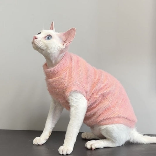 Short-Legged Cat Sphinx Hairless Cat Clothes German Pet Cat Autumn and Winter Homewear Soft Warm