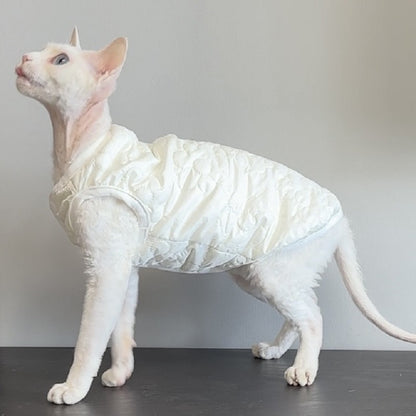 Double-Layer Cotton Vest Lint-Free Cat Clothes Devins Finks Pet Clothes Simple Embroidered Autumn and Winter New Vest