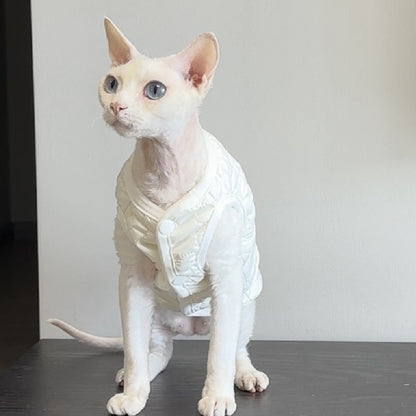 Double-Layer Cotton Vest Lint-Free Cat Clothes Devins Finks Pet Clothes Simple Embroidered Autumn and Winter New Vest