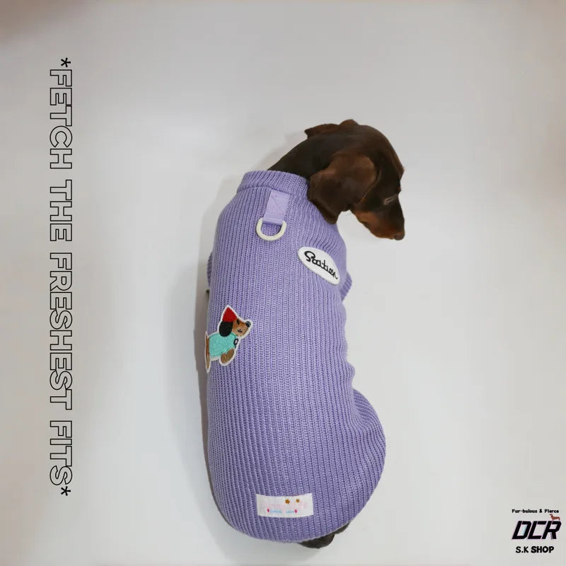Embroidered Knit Dog Vest — product view 7