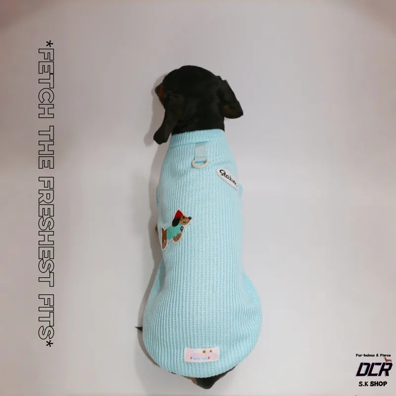 Embroidered Knit Dog Vest — product view 8
