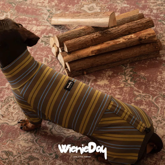 WienieDay Striped Dachshund Onesie — detail view 2