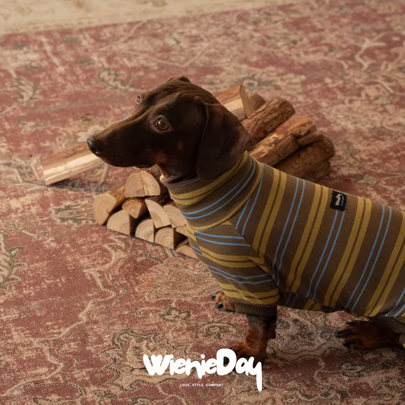 WienieDay Striped Dachshund Onesie — detail view 4