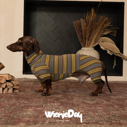 WienieDay Striped Dachshund Onesie — Cocoa Sky