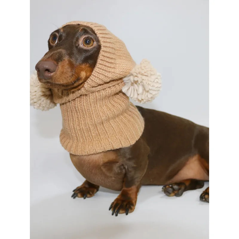 Pom-Pom Knit Pet Snood — detail view 4