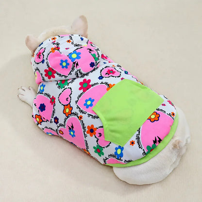 Heart Print Dog Hoodie — detail view 2