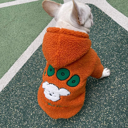 Orange Hooded Dog Coat — Orange
