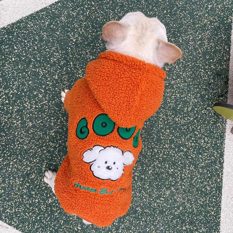 Orange Hooded Dog Coat — detail view 4