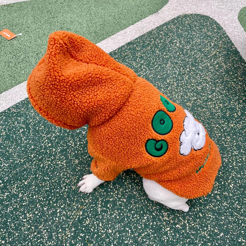 Orange Hooded Dog Coat — detail view 5