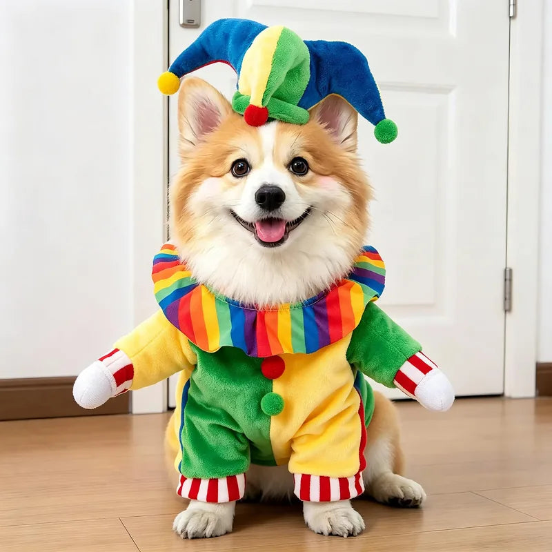 Clown Pet Costume — Multicolor