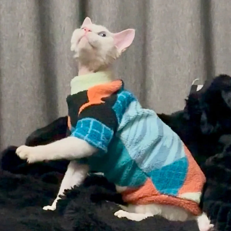 Patterned Cat Fleece Pullover — product view 2