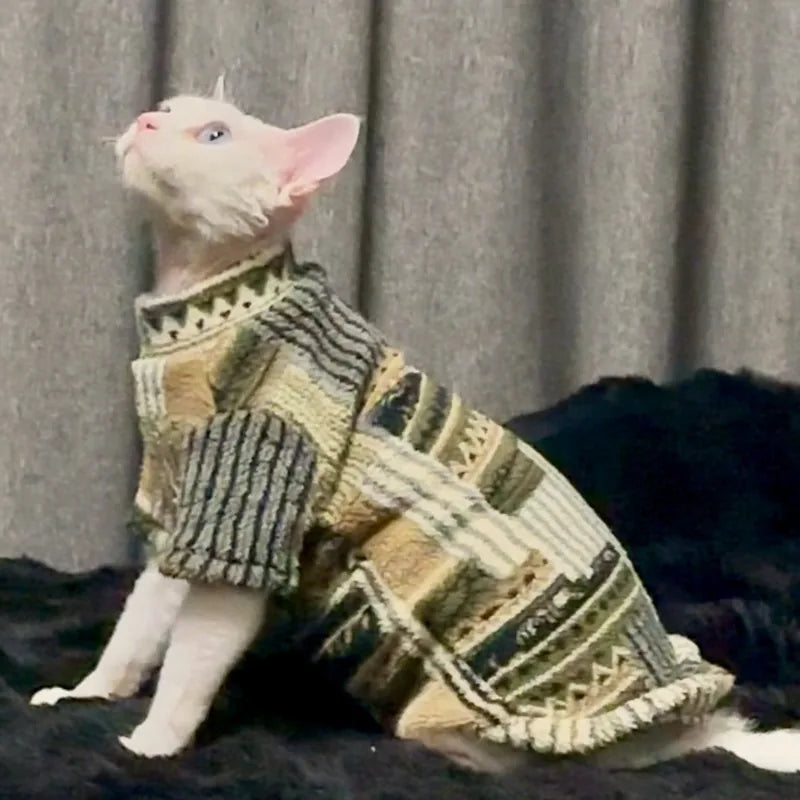 Patterned Cat Fleece Pullover — product view 3