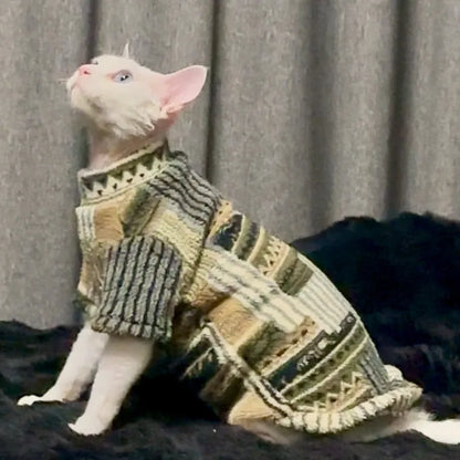 Patterned Cat Fleece Pullover — product view 3