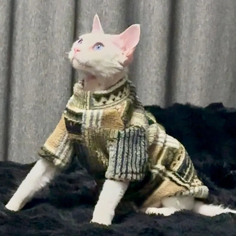 Patterned Cat Fleece Pullover — product view 4