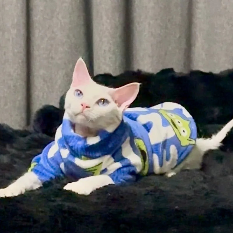 Printed Fleece Cat Pullover — product view 1