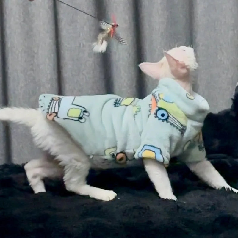 Printed Fleece Cat Pullover — product view 3