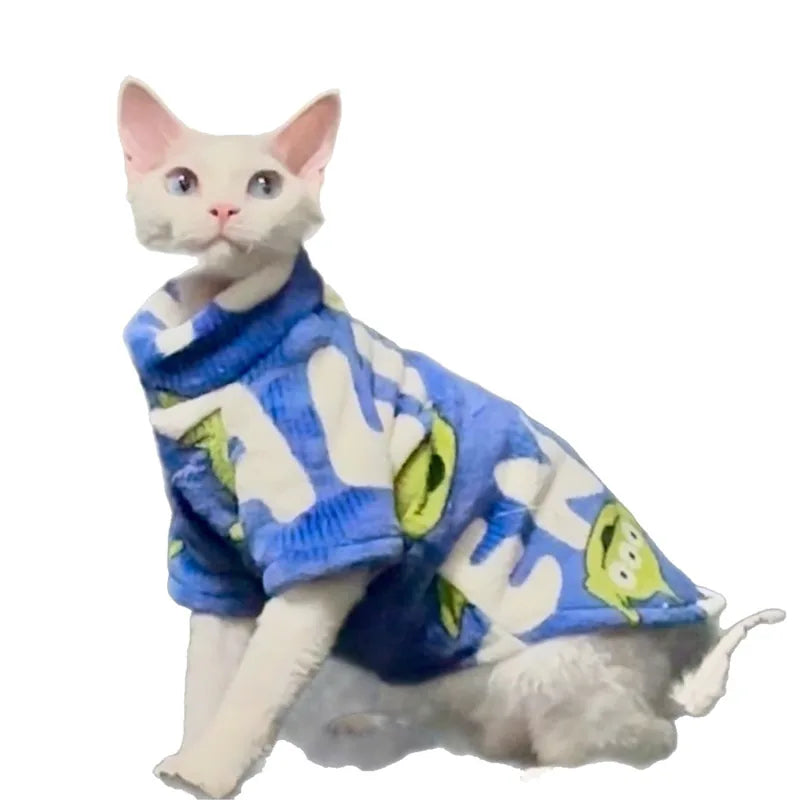 Printed Fleece Cat Pullover — product view 4