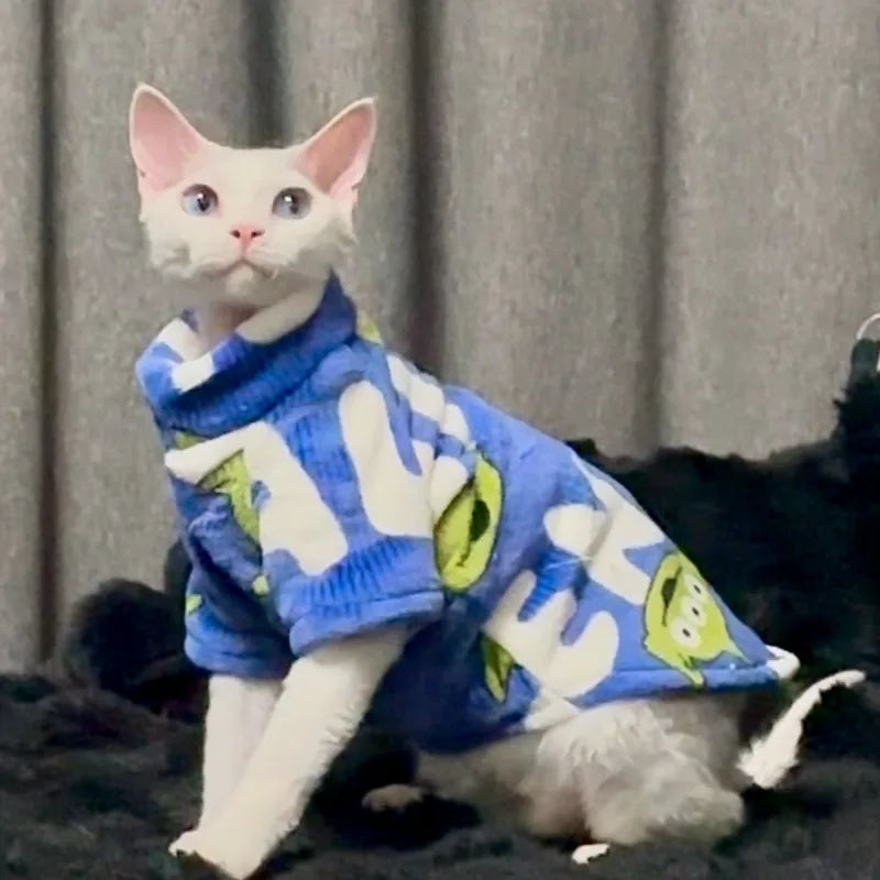 Printed Fleece Cat Pullover — product view 5