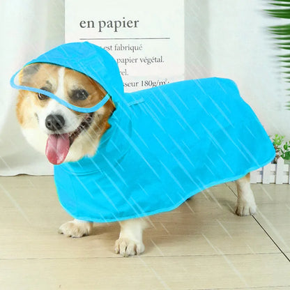 Hooded Dog Rain Cape — Sky Blue