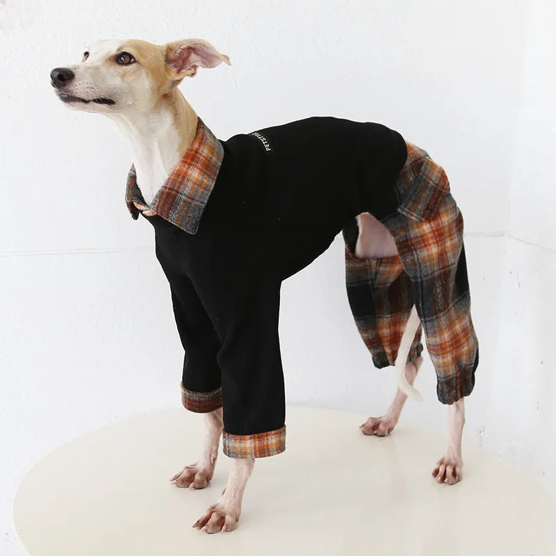 Contrast Plaid Onesie for Italian Greyhounds & Whippets — product view 1