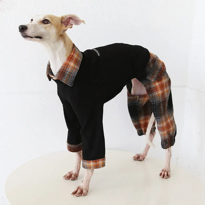 Contrast Plaid Onesie for Italian Greyhounds & Whippets — product view 1