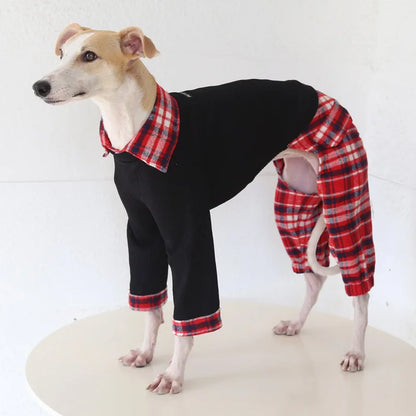 Contrast Plaid Onesie for Italian Greyhounds & Whippets — product view 3