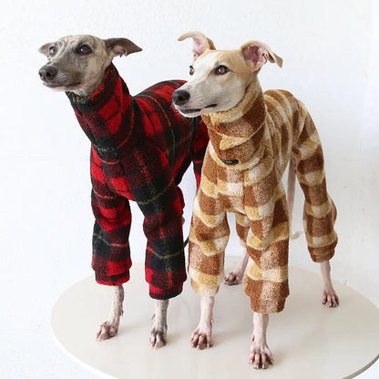 Plaid Fleece Onesie for Italian Greyhounds & Whippets — product view 1