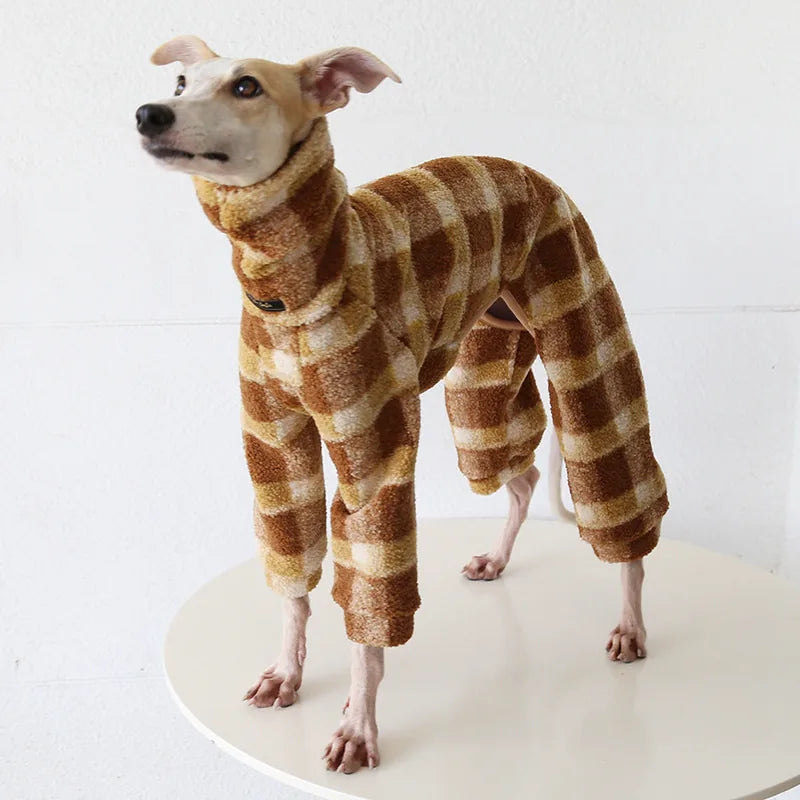 Plaid Fleece Onesie for Italian Greyhounds & Whippets — product view 2