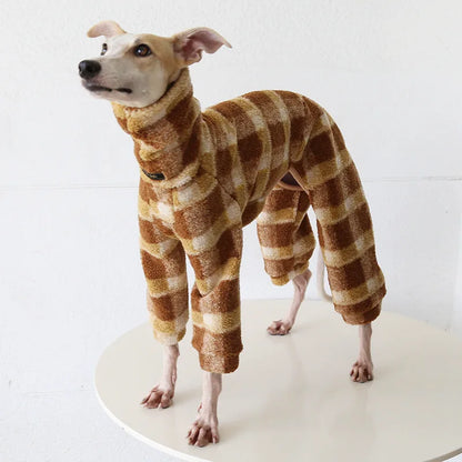Plaid Fleece Onesie for Italian Greyhounds & Whippets — product view 2