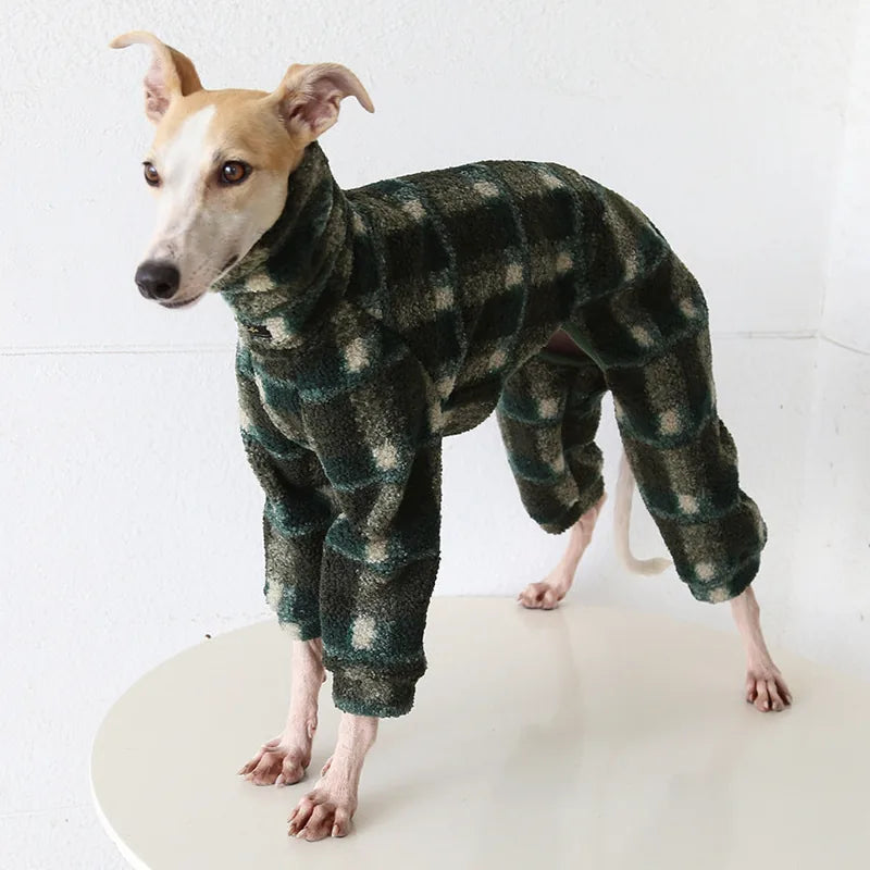 Plaid Fleece Onesie for Italian Greyhounds & Whippets — product view 3