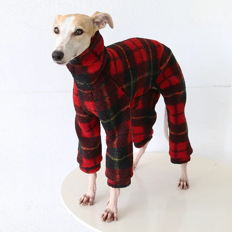 Plaid Fleece Onesie for Italian Greyhounds & Whippets — product view 4