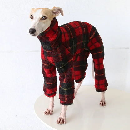 Plaid Fleece Onesie for Italian Greyhounds & Whippets — product view 4