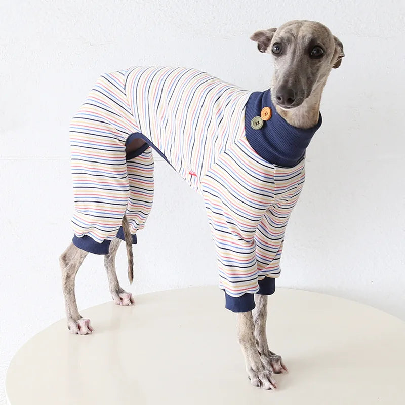 Striped Pajamas for Italian Greyhounds & Whippets — product view 3
